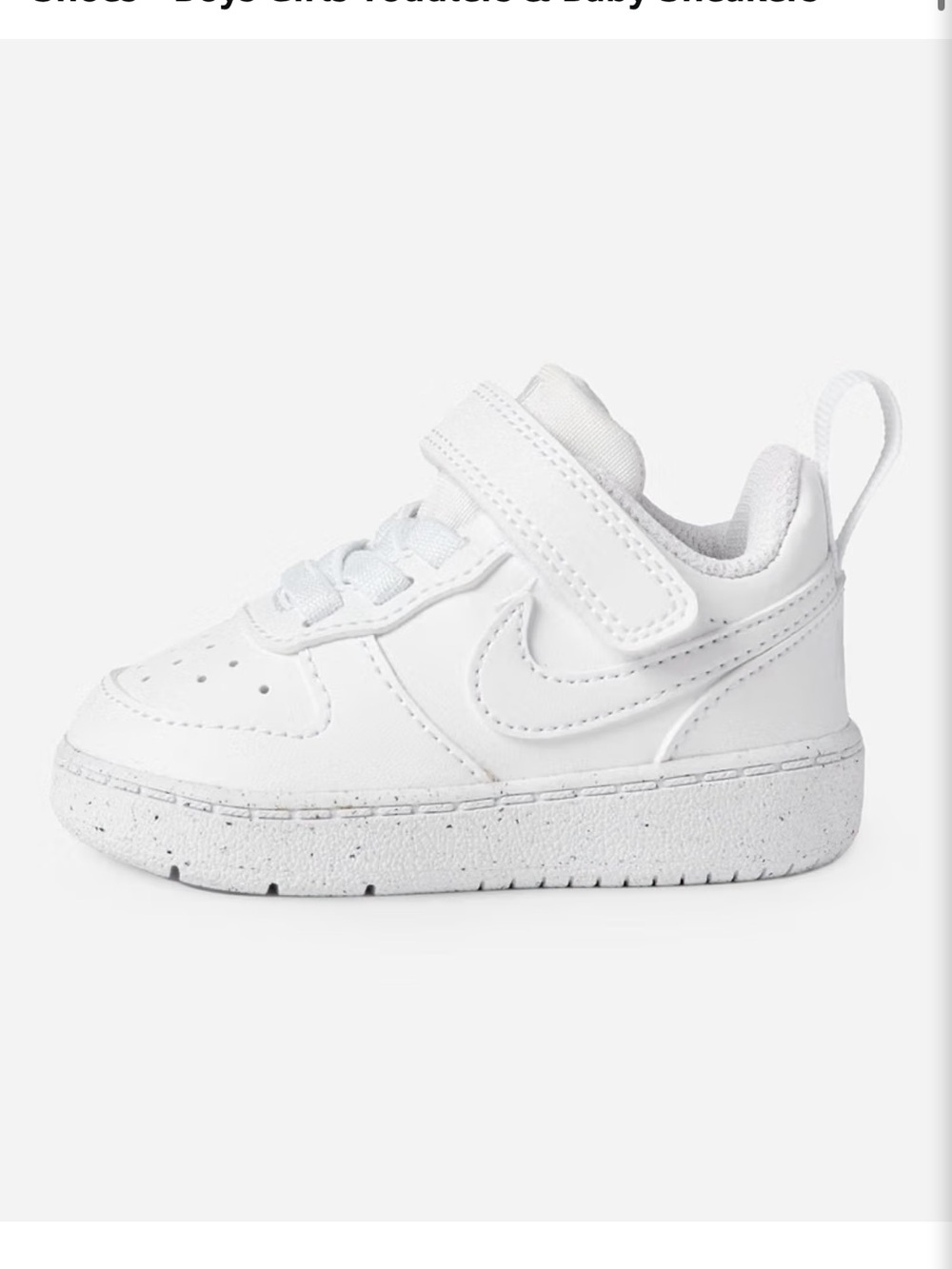 Nike Kids White Low-Top Velcro Sneaker